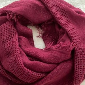 NWT World Market Infinity Woven Scarf, burgundy color, 72”X 29”